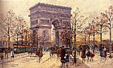 Eugene Galien-laloue Famous Paintings - Arc de Triomphe